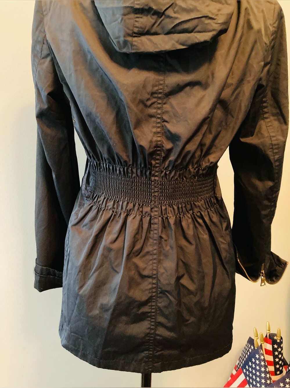 Banana Republic Dark Blue Field Jacket with Hideaway Hood Belt - Picture 10 of 16